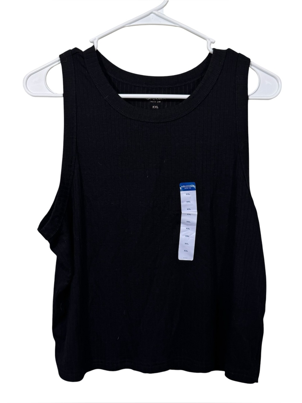 NWT Arizona Jean Co. Black Plus Size Ribbed Cropped Tank Top